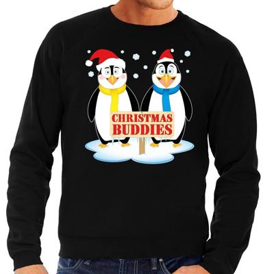 Foute kersttrui / sweater - pinguin vriendjes - zwart - voor heren - Kersttruien