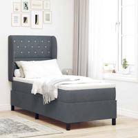 Boxspring bed met matras Donkergrijs 80 x 200 cm Fluweel