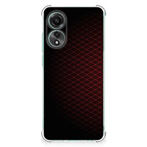 OPPO A78 4G Doorzichtige Silicone Hoesje Geruit Rood