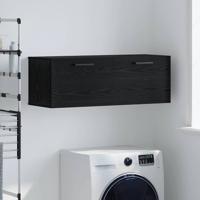 Wandkast Zwart eiken 100 x 36.5 x 35 cm Bewerkt hout