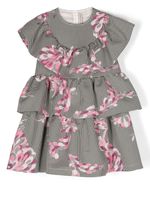 PUCCI Junior robe fleurie à motif pied-de-poule - Noir - thumbnail