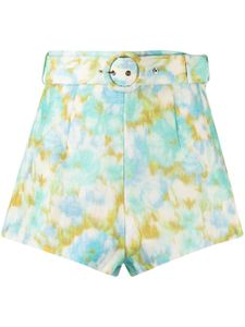 ZIMMERMANN short imprimé à taille ceinturée - Vert