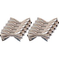 10x Holografische zilveren verkleed vlinderstrikken/vlinderdassen 13 cm voor dames/heren   - - thumbnail