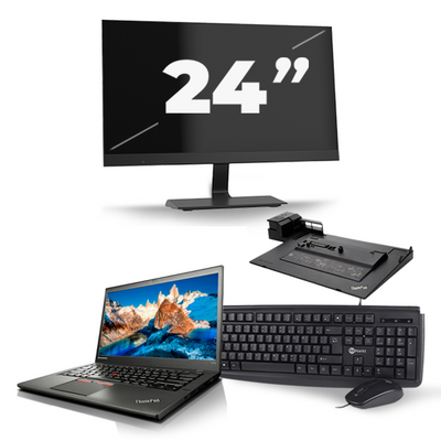 Lenovo ThinkPad T450s - Intel Core i7-5e Generatie - 14 inch - 8GB RAM - 256GB SSD - Windows 11 + 1x 24 inch Monitor