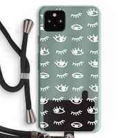 Eye pattern #3: Pixel 5a 5G Transparant Hoesje met koord