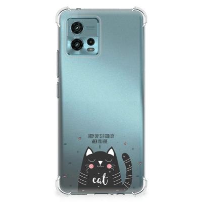 otorola Moto G72 Stevig Bumper Hoesje Cat Good Day