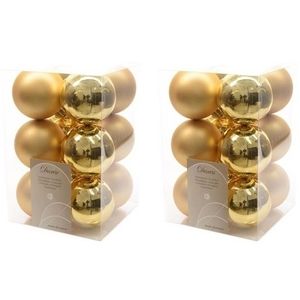 24x Gouden kerstballen 6 cm kunststof mat/glans