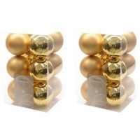 24x Gouden kerstballen 6 cm kunststof mat/glans