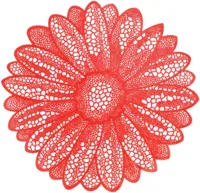 Unique Living placemat flower 38cm red