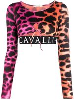 Roberto Cavalli haut crop à imprimé animalier - Rose