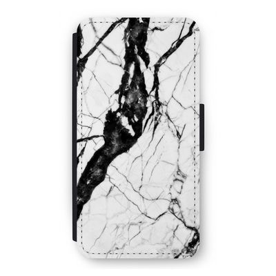 Witte marmer 2: iPhone 12 Flip Hoesje