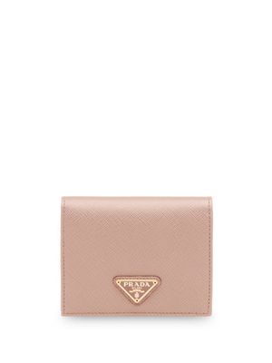 Prada petit portefeuille en cuir Saffiano - Rose