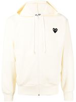 Comme Des Garçons Play hoodie zippé à logo imprimé - Jaune