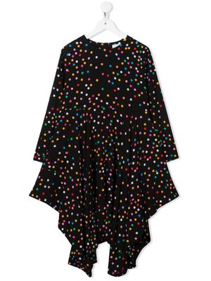 Stella McCartney Kids robe drapée à pois - Noir
