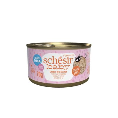 Schesir baby kitten kip&zalm bouillon 70gr - Malanico