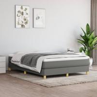 Boxspring met matras stof donkergrijs 140x200 cm