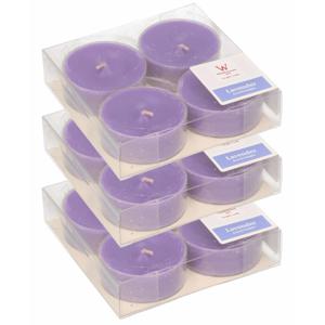 Maxi geurtheelichtjes/waxinelichtjes - 12x - lavendel geur - 8 branduren