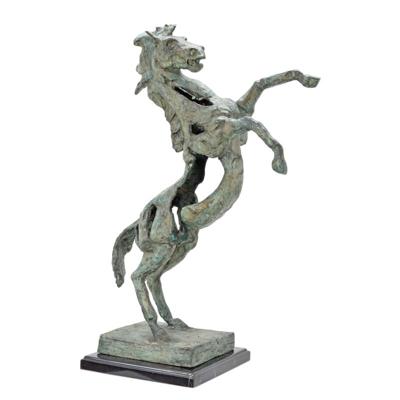 A PIERCED BRONZE SCULPTURE OF A HORSE