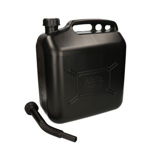 Jerrycan 20 liter met schenktuit zwart voor benzine/ diesel   -