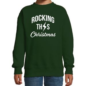 Rocking this Christmas foute Kerstsweater / Kersttrui groen voor kinderen 14-15 jaar (170/176)  -