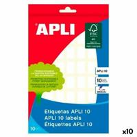 Klevende etiketten Apli Wit Papier 10 Lakens 12 x 18 mm (10 Stuks)