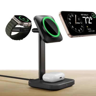 3-in-1 Magnetic Charging Station (15W) - Black - US PLUG