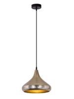 Michael - hanglamp - goud/zilver - gehamerd metaal - Ø 30 x H 28 cm