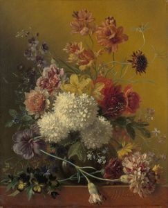 Georgius Jacobus Johannes van Os - Stilleven met bloemen, 70x90cm, Rijksmuseum, print op canvas, premium print