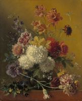 Georgius Jacobus Johannes van Os - Stilleven met bloemen, 70x90cm, Rijksmuseum, print op canvas, premium print - thumbnail