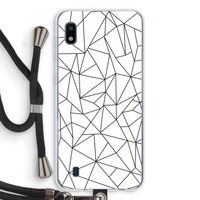 Geometrische lijnen zwart: Samsung Galaxy A10 Transparant Hoesje met koord