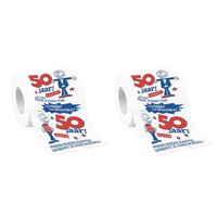 Set van 2x stuks toiletpapier rollen 50 jaar man verjaardagscadeau decoratie/versiering - thumbnail