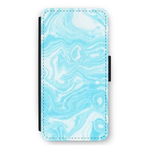 Waterverf blauw: iPhone 11 Flip Hoesje