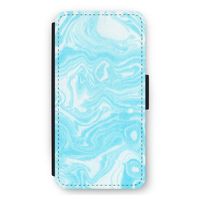 Waterverf blauw: iPhone 11 Flip Hoesje