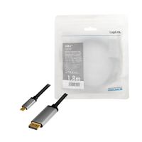 LogiLink CUA0100 tussenstuk voor kabels DisplayPort USB 3.2 Gen1 Type-C Zwart, Grijs - thumbnail