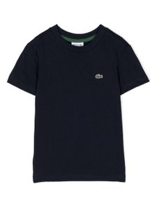 Lacoste Kids t-shirt en coton à patch logo - Bleu