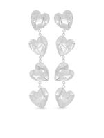 Oscar de la Renta boucles d'oreilles pendantes Crushed Heart - Argent