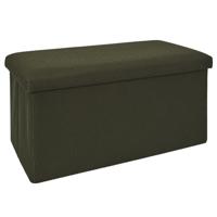 Poef/hocker opvouwbaar Atome - stof - opbergbox - donkergroen - 2 persoons - 76 x 38 x 38 cm Poef/hocker opvouwbaar Atome - stof - opbergbox - donkergroen - 2 persoons - 76 x 38 x 38 cm