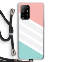 Strepen pastel: Oppo A95 5G Transparant Hoesje met koord