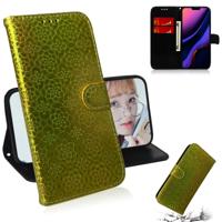 Voor iPhone 11 Pro Max Solid Color Kleurrijke Magnetische Gesp Horizontale Flip PU Lederen Hoes met Houder & Card Slots & Wallet & Lanyard(Gold)