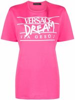 Versace t-shirt à slogan imprimé - Rose