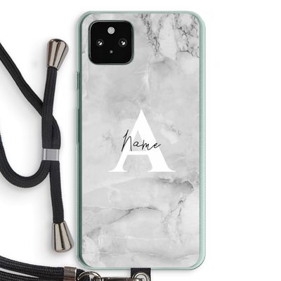 Ivory Marble: Pixel 5a 5G Transparant Hoesje met koord