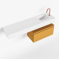 Toiletmeubel Mondiaz Andor | 120 cm | Meubelkleur Ocher | Lex vrijhangend wastafel Talc Rechts | 1 kraangat