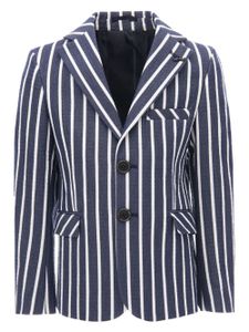 Moustache striped single-breasted blazer - Bleu