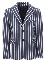 Moustache striped single-breasted blazer - Bleu - thumbnail