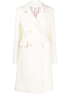 ETRO manteau en laine vierge à boutonnière croisée - Blanc