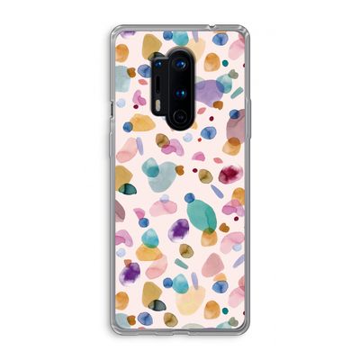 Terrazzo Memphis Pink: OnePlus 8 Pro Transparant Hoesje