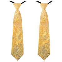 4x stuks gouden carnaval verkleed glitter stropdas voor volwassenen 4x stuks gouden carnaval verkleed glitter stropdas voor volwassenen