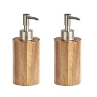 2x Zeeppompjes met houten houder 18 cm - Zeeppompjes