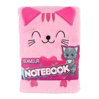 Glamour Fluffy Kat Notitieboek A5 Roze - 80pag.