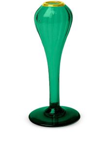 La DoubleJ vase en verre à ornements dorés - Vert